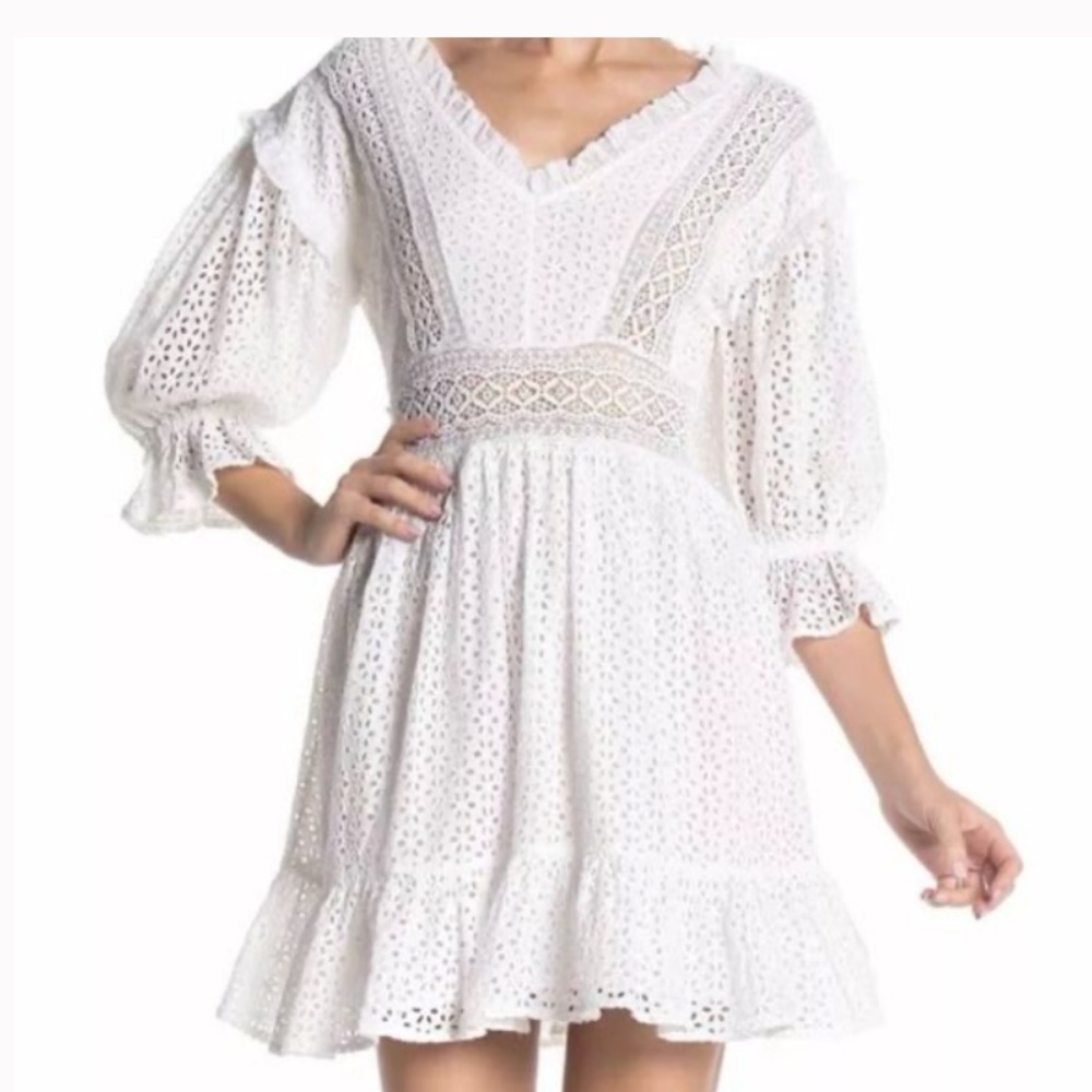 Revolve Love Sam White Eyelet Lace Dress - New With Tags